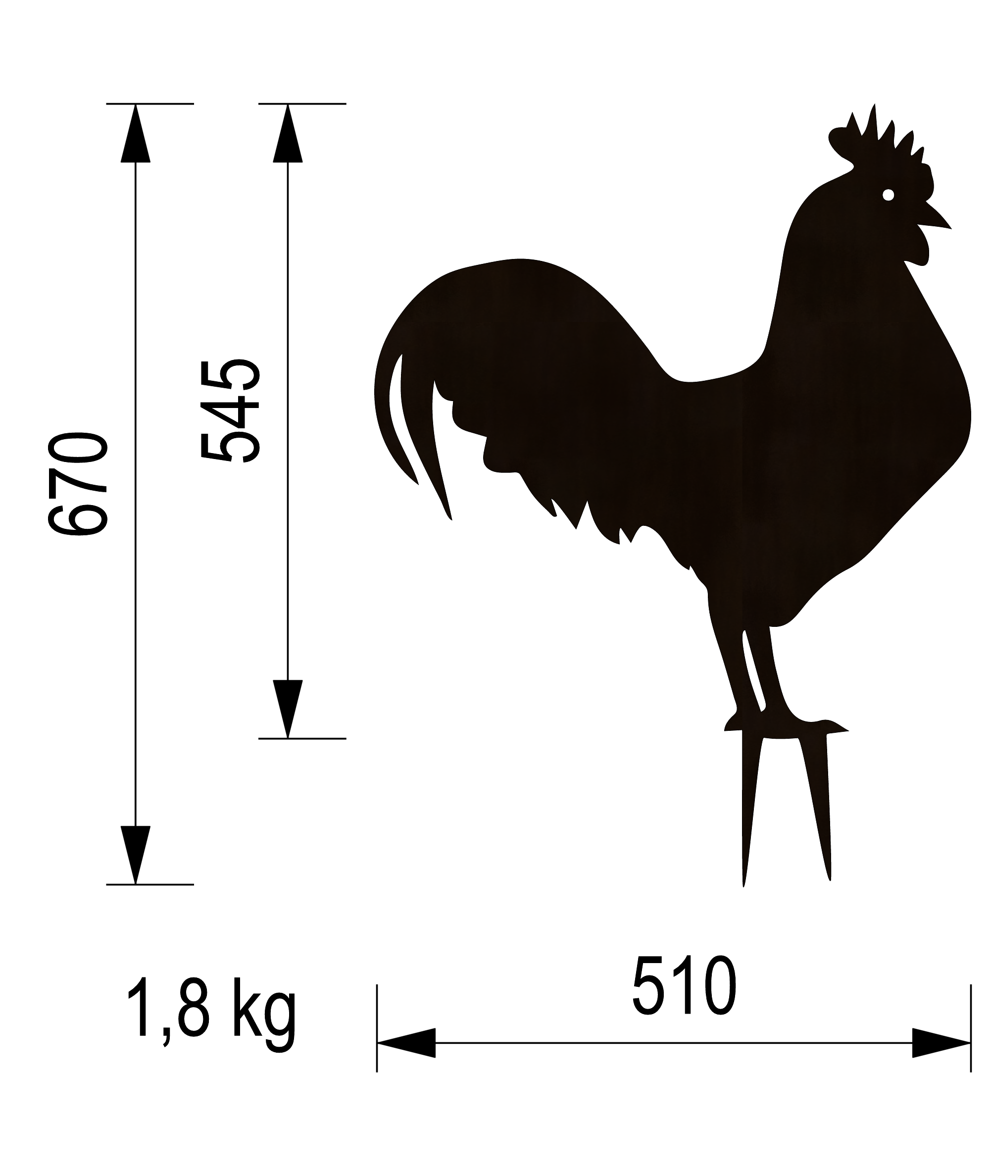 Lot de silhouettes métalliques Coq Poules Silhouettes