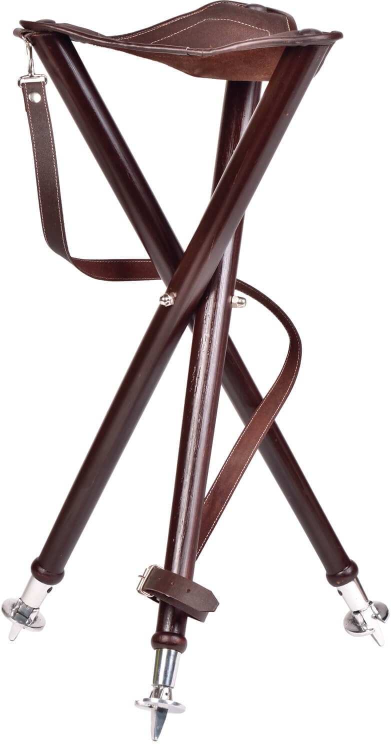 Perche - Bâton de marche - Chaise de chasse - Cuir - Toile - Catawiki