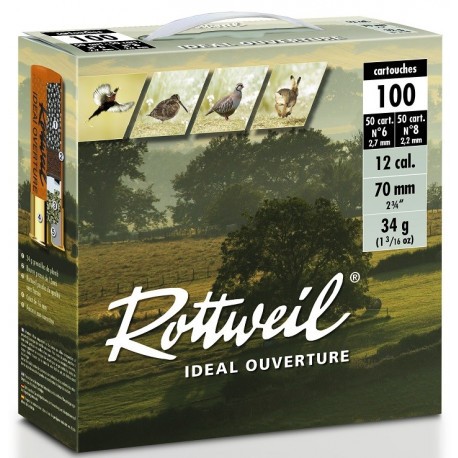 Pack 200 cart. Rottweil Idéal Ouverture / Cal. 12 - 34 g