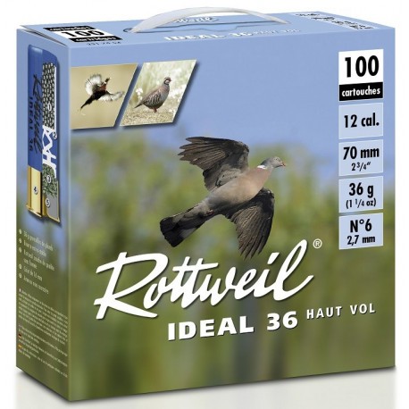 Pack 200 cart. Rottweil Idéal 36 Haut Vol / Cal. 12 - 36 g