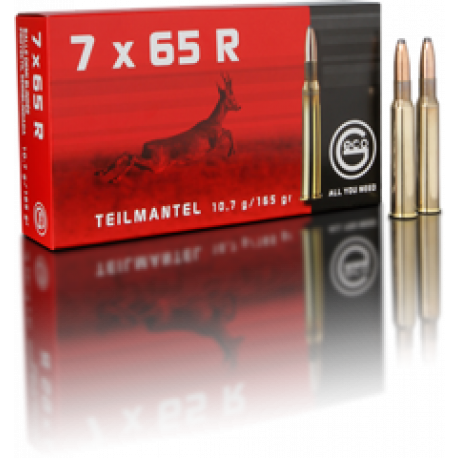 Cartouche Geco / cal. 7x65 R - T-Mantel 1/2 Bl. 10,7 g / 165 gr