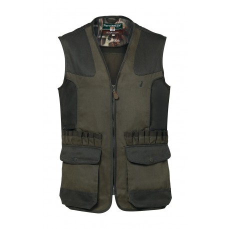 Gilet de chasse Percussion Tradition brodé Sanglier - Kaki
