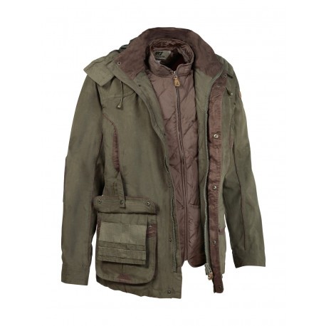 Veste de chasse 3 en 1 Percussion Normandie Kaki Vestes de