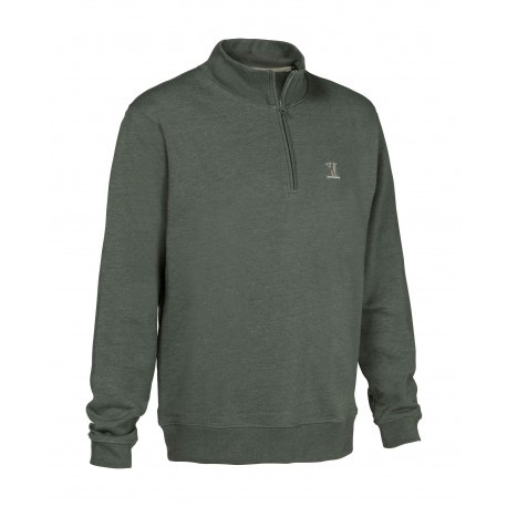 Sweat-shirt de chasse col montant Percussion - Kaki