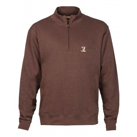 Sweat-shirt de chasse col montant Percussion - Marron