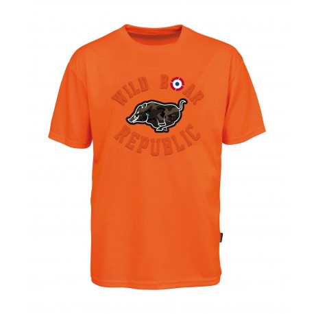 Tee-shirt Percussion Wild Boar Republic sanglier courant - Orange