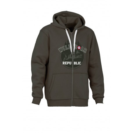 Sweat-shirt à capuche Percussion Wild Boar Republic - Kaki