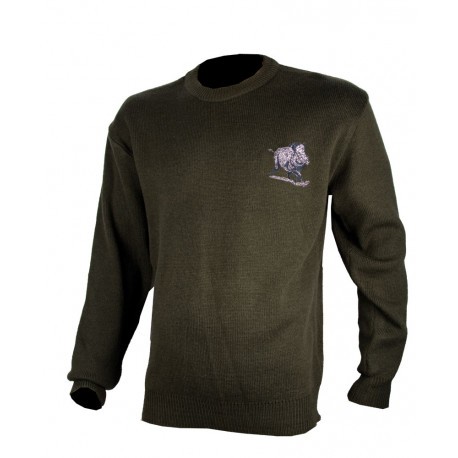 Pull de chasse col rond Sanglier Somlys 157
