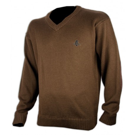 Pull de chasse col V logo Somlys 158