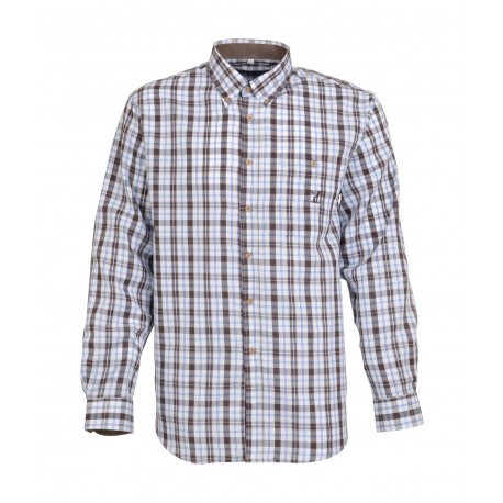 Chemise chasse Percussion Tradition Marron - Bleu