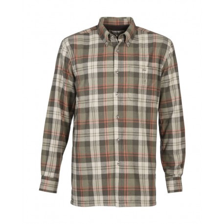 Chemise de chasse doublée polaire Percussion Inverness - Kaki / Orange