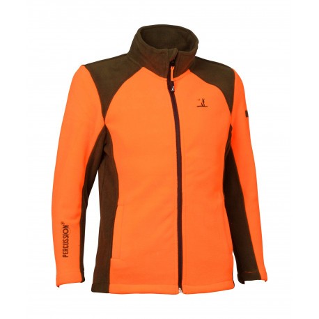 Blouson polaire Enfant Percussion Orange Kaki Pulls Polaires Enfant Made in Chasse