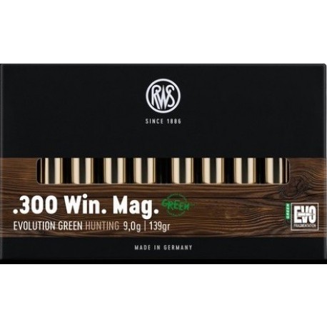 Cartouche RWS / cal. 300 Win. Mag. - EVO Green 9 g / 139 gr