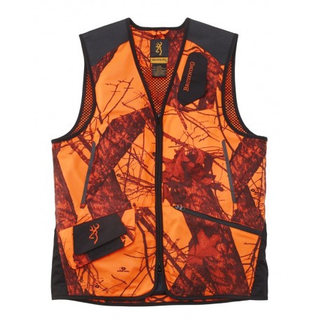 Gilet de chasse Browning XPO Light Camo Blaze Orange - Vêtements Camouflage  | Made in Chasse