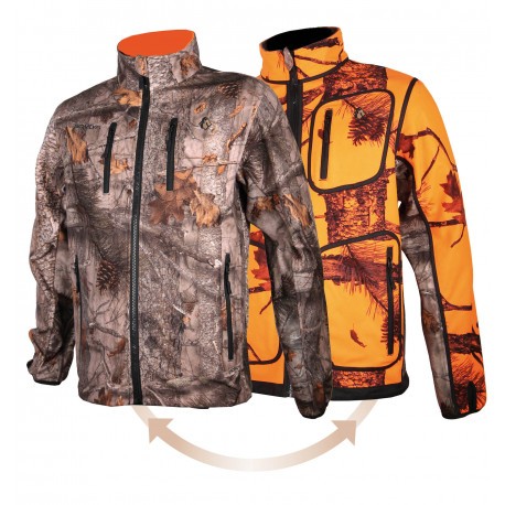 BLOUSON DE CHASSE HOMME SOFTSHELL ORANGE - PERCUSSION