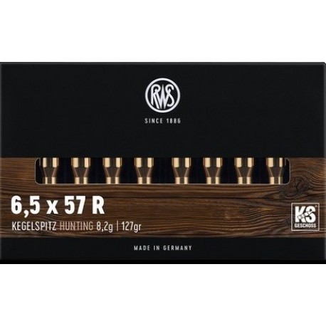 Cartouche RWS / cal. 6,5x57 R - KS 8,2 g / 127 gr