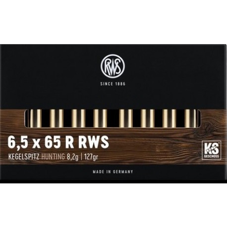 Cartouche RWS / cal. 6,5x65 R - KS 8,2 g / 127 gr