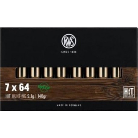 Cartouche RWS / cal. 7x64 - HIT 9,1 g / 140 gr