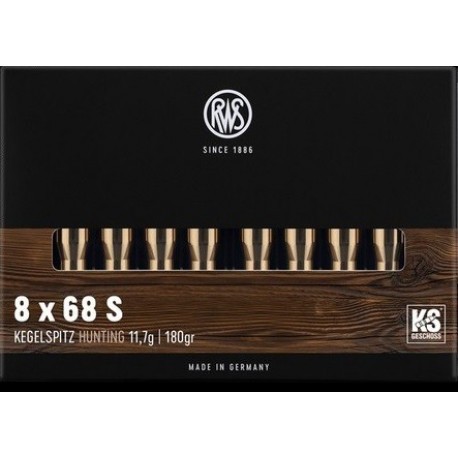 Cartouche RWS / cal. 8x68 S - KS 11,7 g / 180 gr