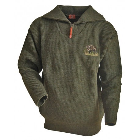 Pull de chasse LMA Castor brodé Canards