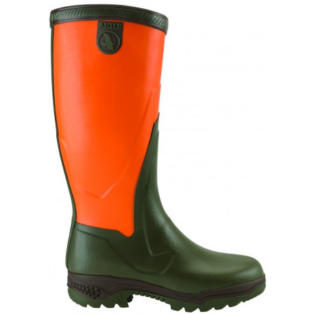 Bottes de Chasse Aigle Parcours Enduro Orange Bottes caoutchouc