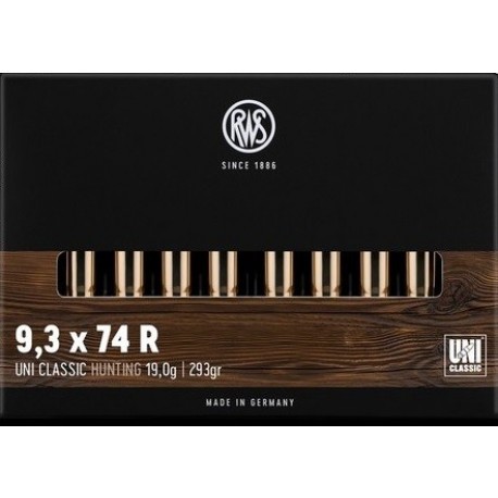 Cartouche RWS / cal. 9,3x74 R - UNI-Classic 19 g / 293 gr