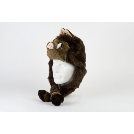 Bonnet Sanglier en peluche