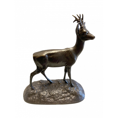 Bronze Chevreuil moyen modèle à l'écoute