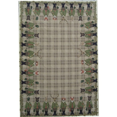 Plaid Animaux trompe fond beige