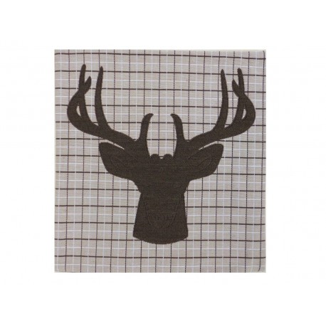 Coussin tête de Cerf marron