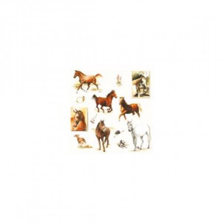 Lot 160 serviettes papier Chevaux