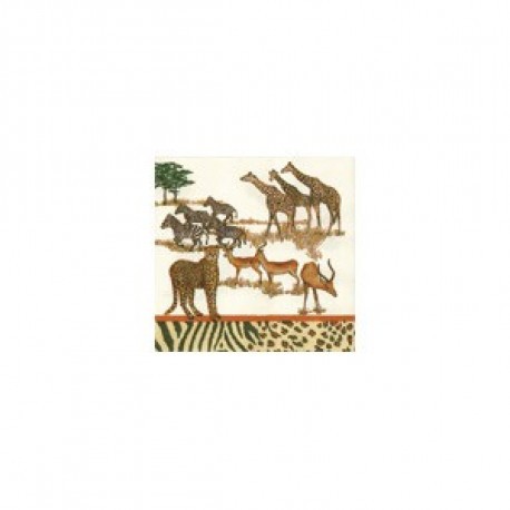 Lot 160 serviettes papier Safari