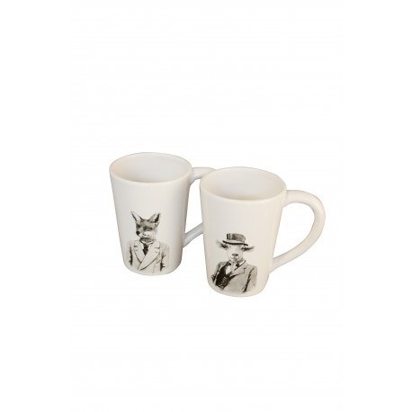 Service 4 mugs Animaux habillés