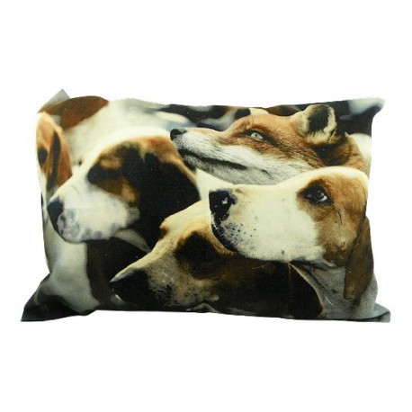 Coussin toile chiens et renard