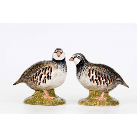 Duo sel et poivre perdrix en porcelaine