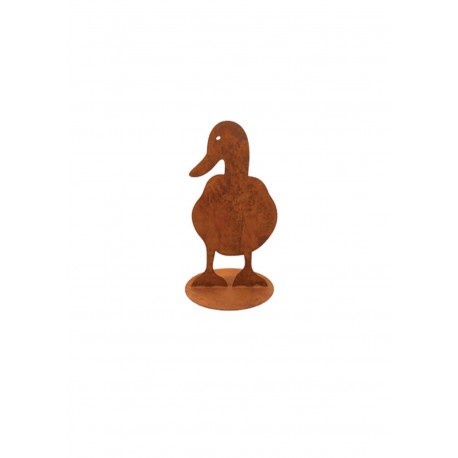 Silhouette animalière canard en tôle rouillée