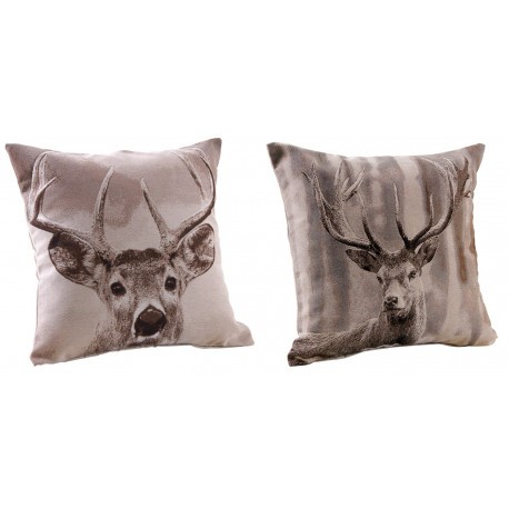 Set 2 coussins cerfs