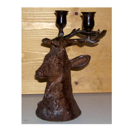Paire de candélabres Cerf