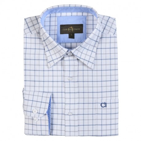 Chemise de chasse Club Interchasse Actéon - Bleu / Gris