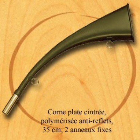 Corne de chasse 35 cm plate cintrée polymérisée Elless