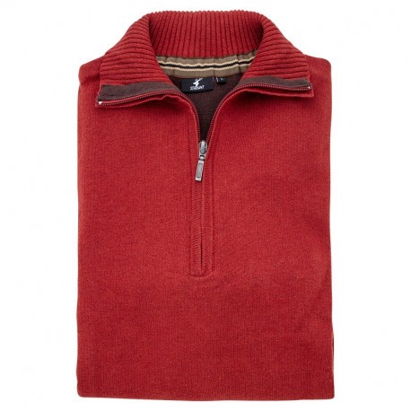 Pull de chasse col zippé Stagunt Deer Rouge