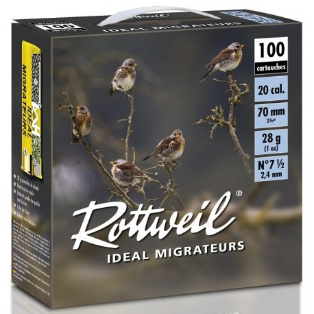 Pack 200 cart. Rottweil Idéal Migrateur / Cal. 20 - 28 g