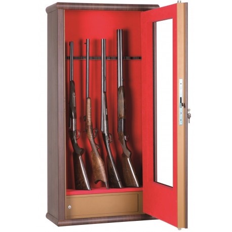 Armoire forte vitrine Infac in | longues forts - / 12 armes armes Wood Look pour Coffres Made Chasse