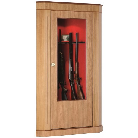 Armoire forte vitrine d'angle Infac Chêne / 8 armes
