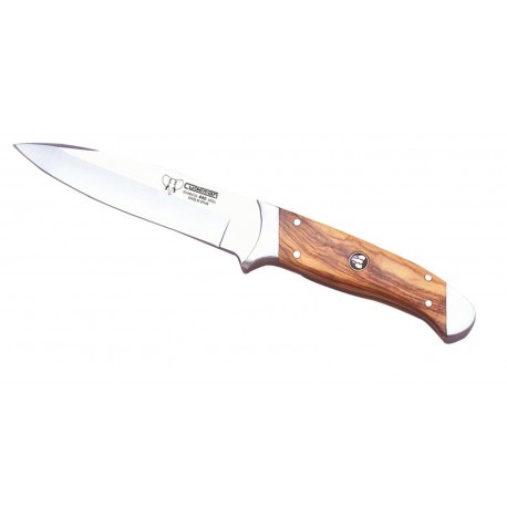 Couteau de chasse manche bois d'olivier Cudeman 12 cm