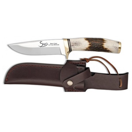 Couteau de chasse manche bois de cerf Martinez Albainox 11 cm