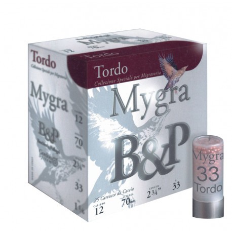 Cartouche B & P Mygra Tordo 12 / Cal. 12 - 33 g
