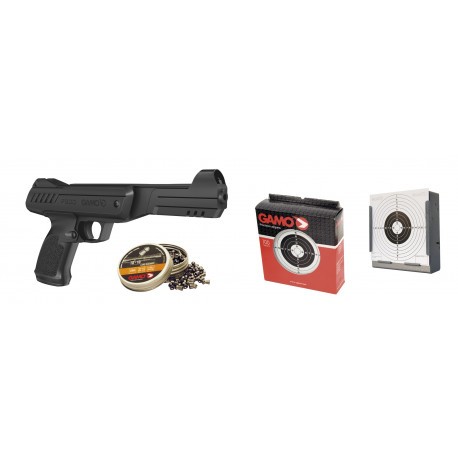 Pack pistolet air comprimé Gamo P-900 Gunset - Calibre 4,5 mm