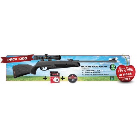 Pack cerise Gamo Big Cat 1000 - Cal. 4,5 mm