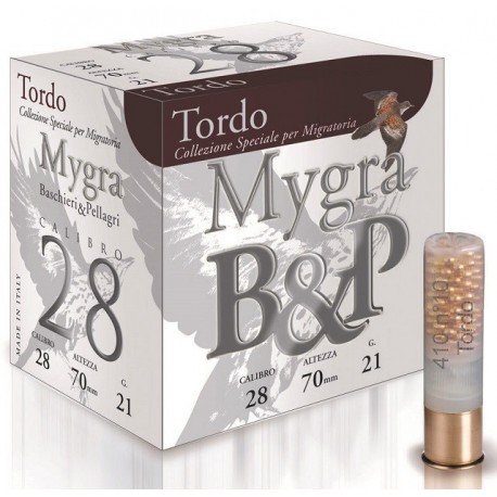 Cartouche B & P Mygra Tordo 28 / Cal. 28 - 21 g